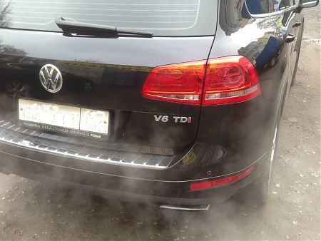 Задний бампер Volkswagen Touareg после локальной покраски